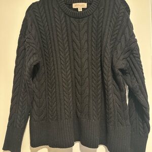 Philosophy Women’s Sz: M Black Cable Knit Sweater Pullover Round Neck